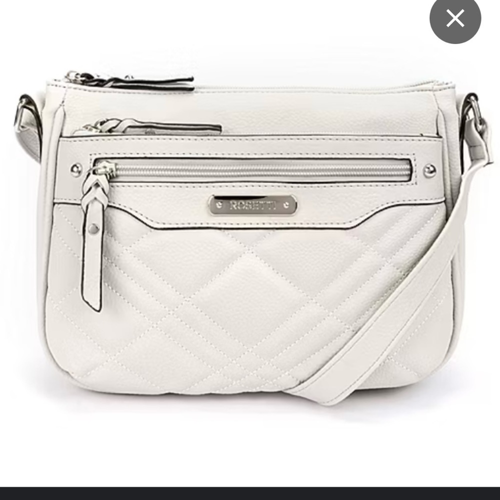 NWT Rosetti light grayQuilted Crossbody Bag with Adjustable Strap